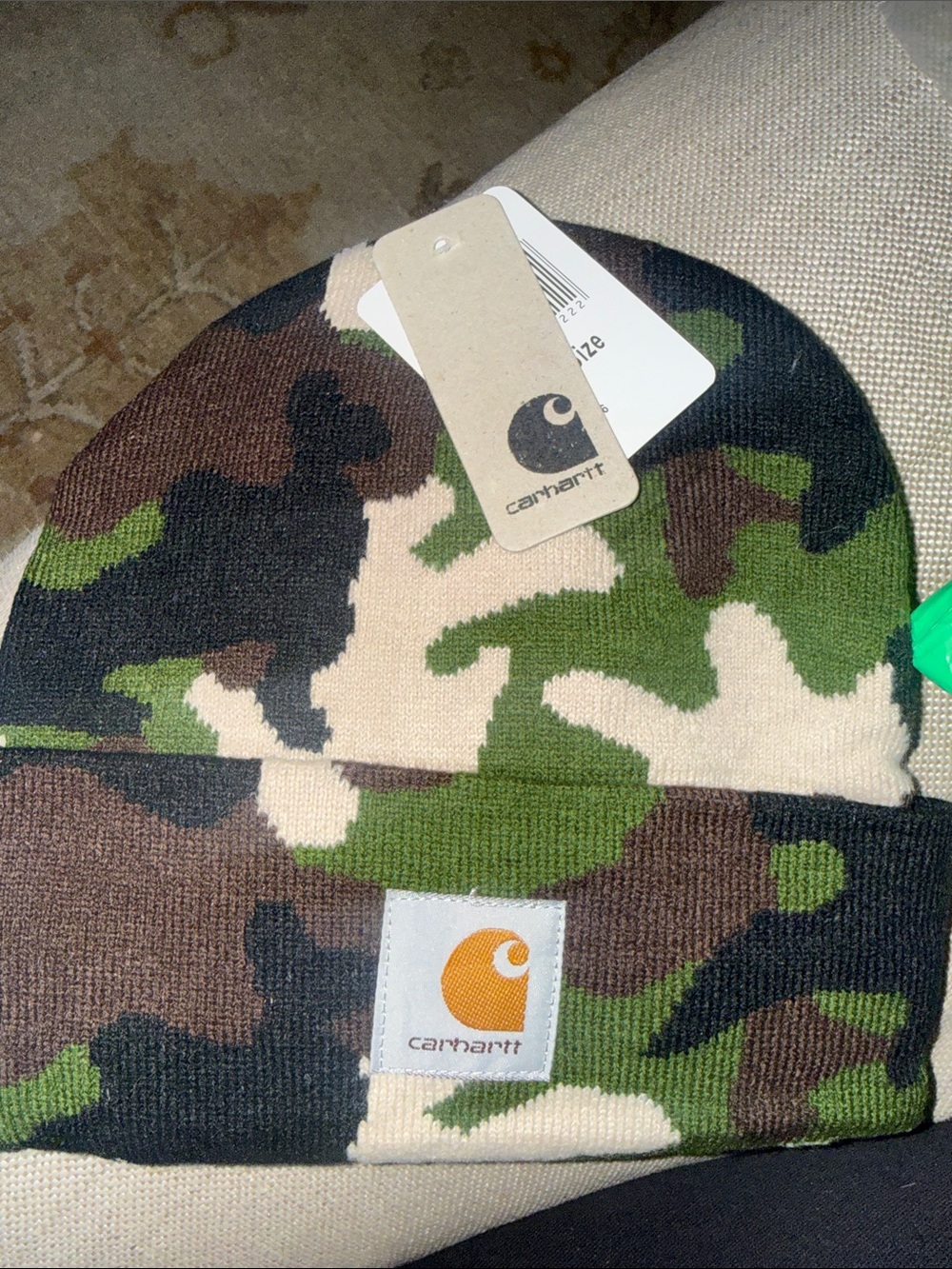 Carhartt Camouflage Beanie Hat - Green, Brown, Black
